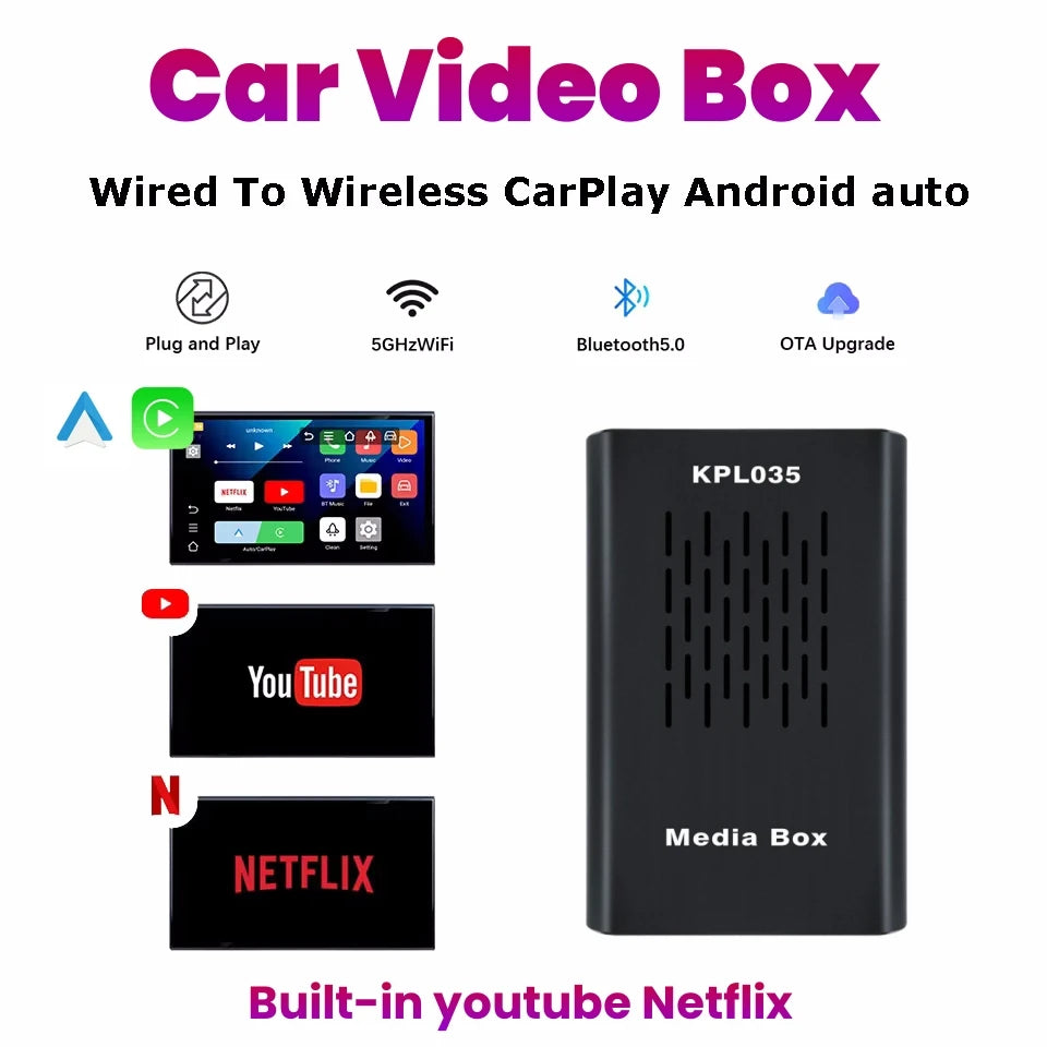 4 in1 WiFi Wired to Wireless Carplay Android Auto Adapter For Wired Android Auto Cars Smar | AUTOKITSHOP