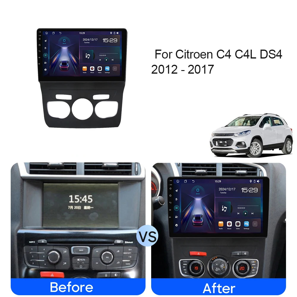 4G For Citroen C4 C4L DS4 2012 - 2017 5G WIFI Car Android Auto Radio Carplay Navigation Mu