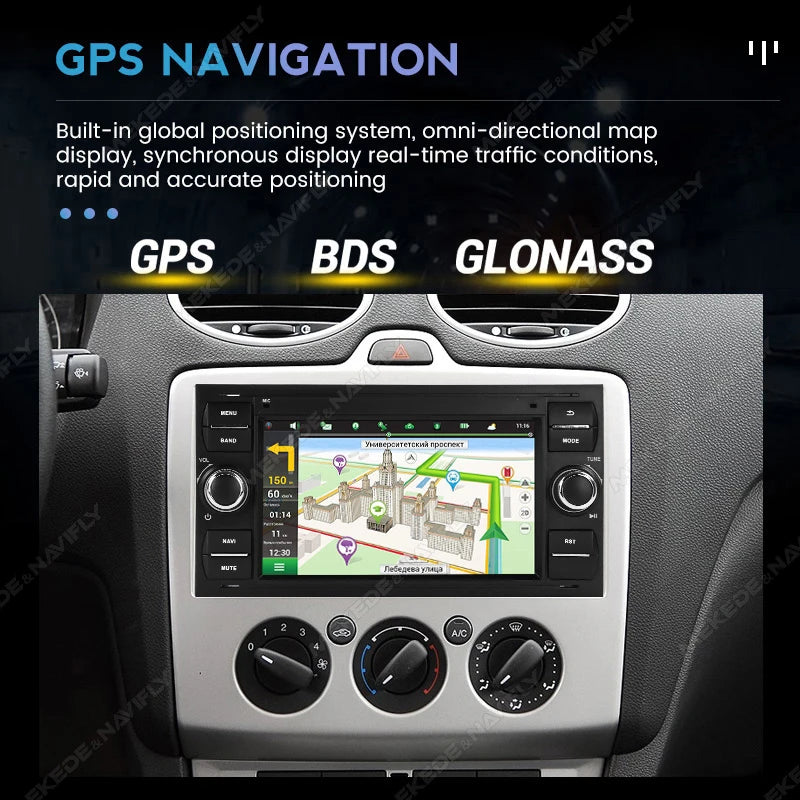 Wireless CarPlay Android Auto Multimedia Display Screen For Ford Focus 2 S C Max Kuga Fies