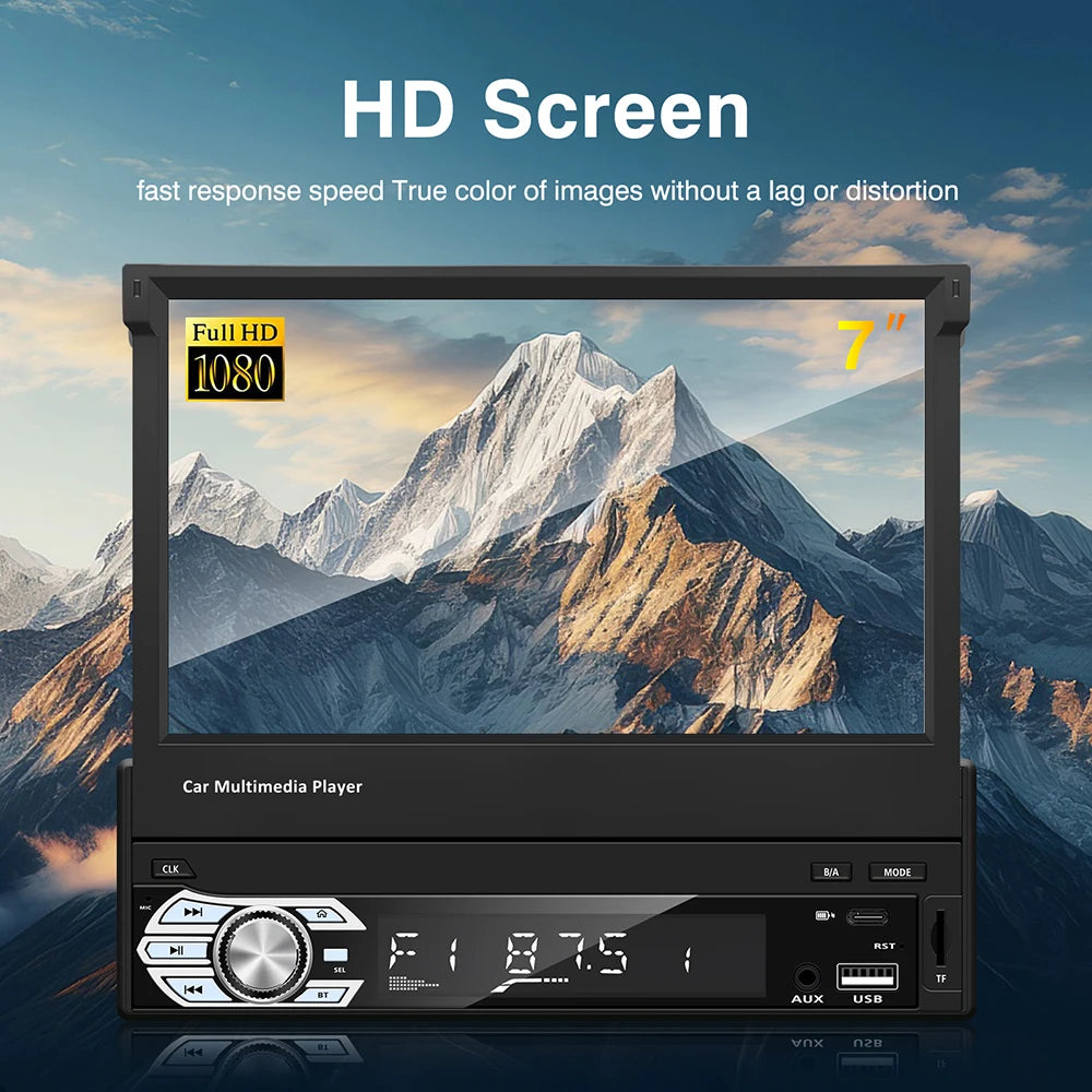 Carplay Android Auto Universal 1 Din MP5 Player 7 Inch Retractable Touch Screen Car Player | AUTOKITSHOP