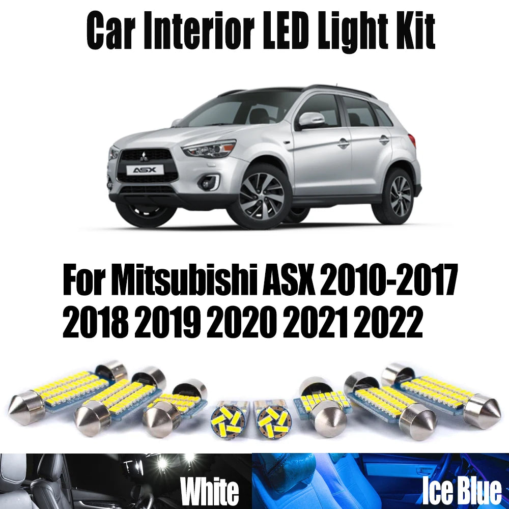 11-Piece LED Interior Light Kit for Mitsubishi ASX 2010- 2019 - Canbus Dome Map Door Trunk Bulbs | AUTOKITSHOP