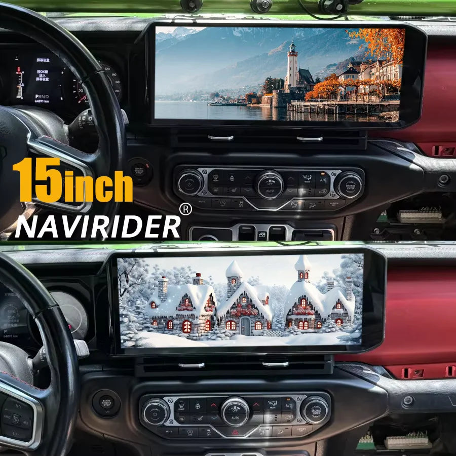 Car Radio For Jeep Wrangler 2018-2022 CarPlay Autoradio GPS DSP Navigation 15inch Android  | AUTOKITSHOP