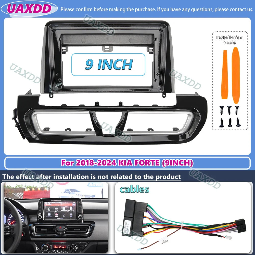 9 inch 2din Car Fascia Radio Panel cable wire for Kia Forte 2018 -2024 car panel Trim Dash