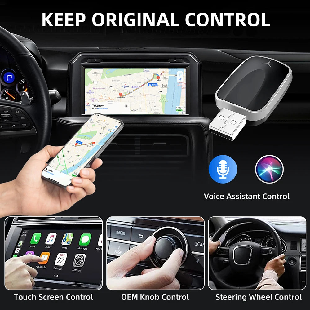 2025 NEW 2 In 1 Wireless Carplay AI Box Android Auto Plug And Play Applicable To Convert O | AUTOKITSHOP