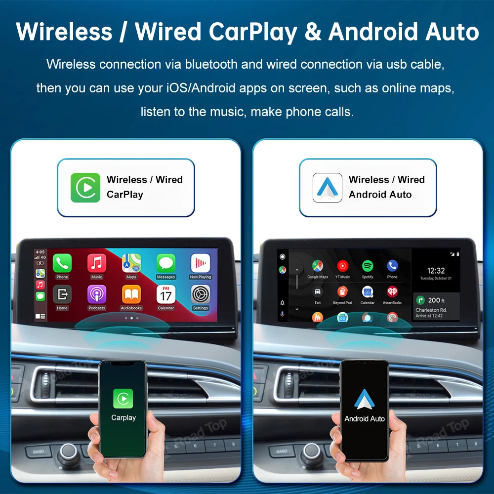 Road Top Wireless CarPlay Android Auto for BMW i8 I12 NBT System 2014-2018 with Mirror Lin | AUTOKITSHOP