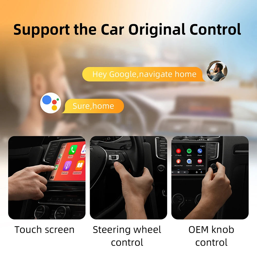 2in1 Wireless CarPlay Dongle Wireless Android Auto Adapter AI Smart Box Car Intelligent Sy | AUTOKITSHOP