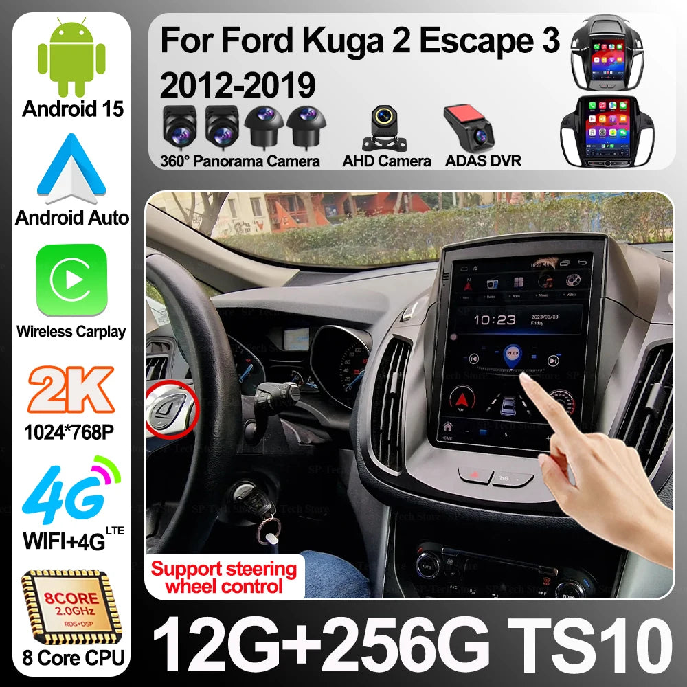 9.7 Inch Android 16 For Ford Kuga 2 Escape 3 2012-2019 Wireless Carplay Car Multimedia Pla | AUTOKITSHOP