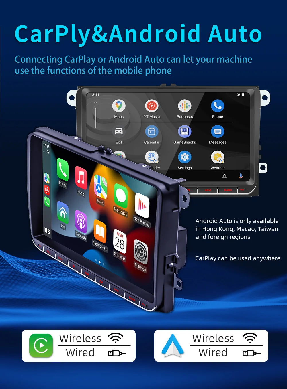 BQCC 9093 9" Car Player For VW Volkswagen Golf Polo Tiguan Passat Mirrorlink WIFI GPS BT Wireless Carplay Quad/Octa Core IPS RDS