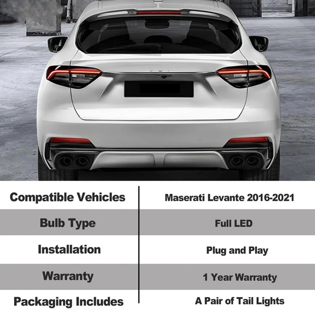 Car Taillight Lights For Maserati Levante 2016-2021 Tail Lamps Rear Turn Signal Brake Ligh