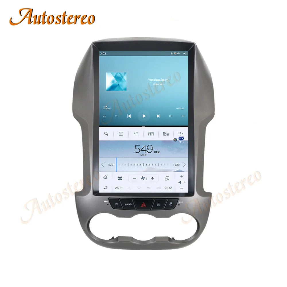 Vertical Screen Android 13 For Ford Ranger 2010-2015 Tesla Style Car GPS Navigation Head U