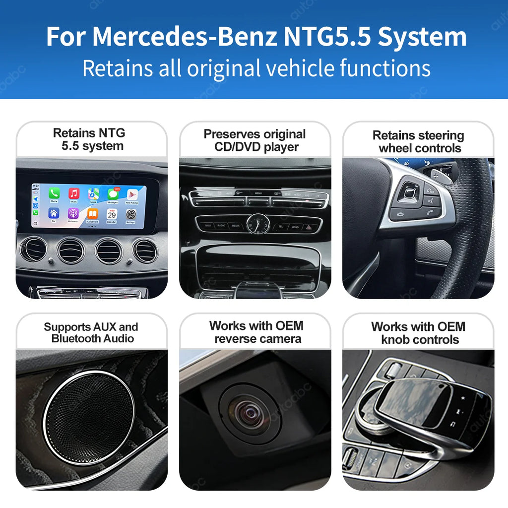 12.3"Screen Wireless CarPlay Android Auto Multimedia Player For Mercedes Benz E Class E200 | AUTOKITSHOP
