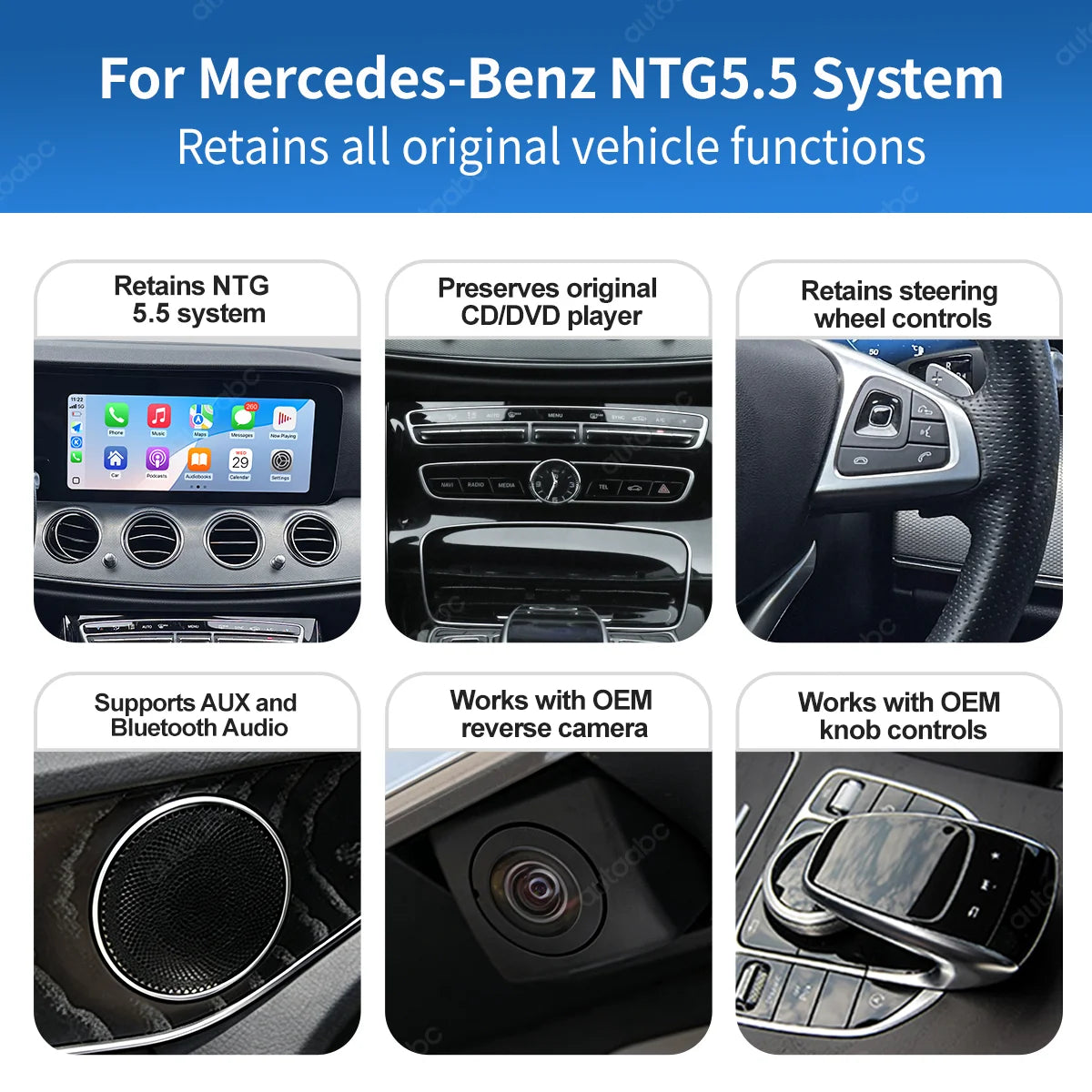 12.3"Screen Wireless CarPlay Android Auto Multimedia Player For Mercedes Benz E Class E200 | AUTOKITSHOP