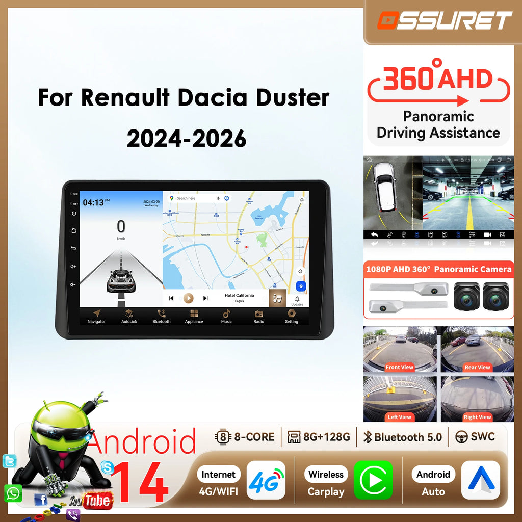Android Car Intelligent systems radio for Renault Dacia Duster 2024 - 2026 Carplay Android