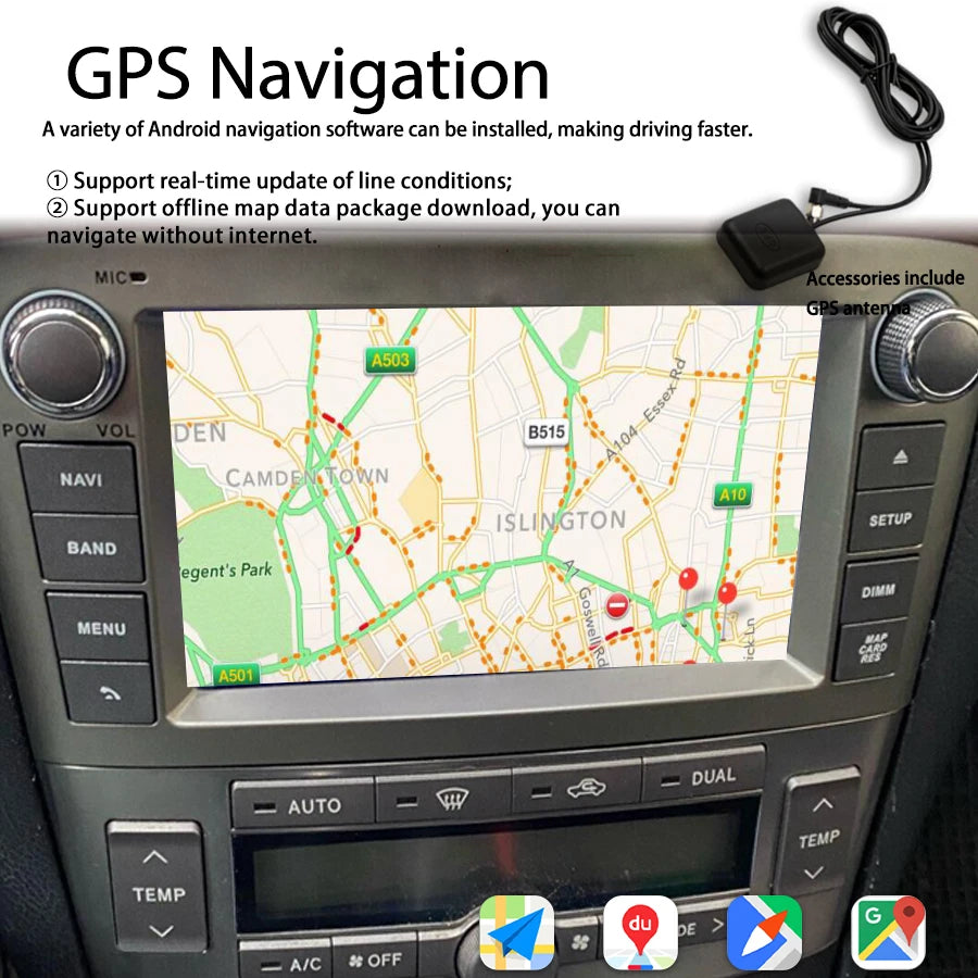For Toyota AVENSIS 2007 2006 2005 128GB 2Din Android 15 Car Radio Stereo Screen GPS CarPla