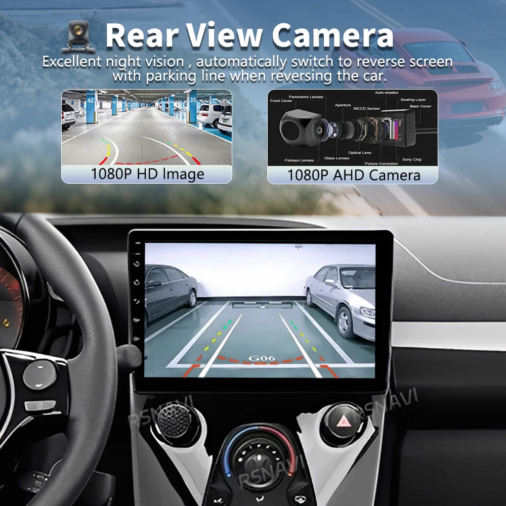 Android 16 For Peugeot 108 Toyota Aygo B40 2014 - 2021 2K QLED Stereo Car Radio Multimedia