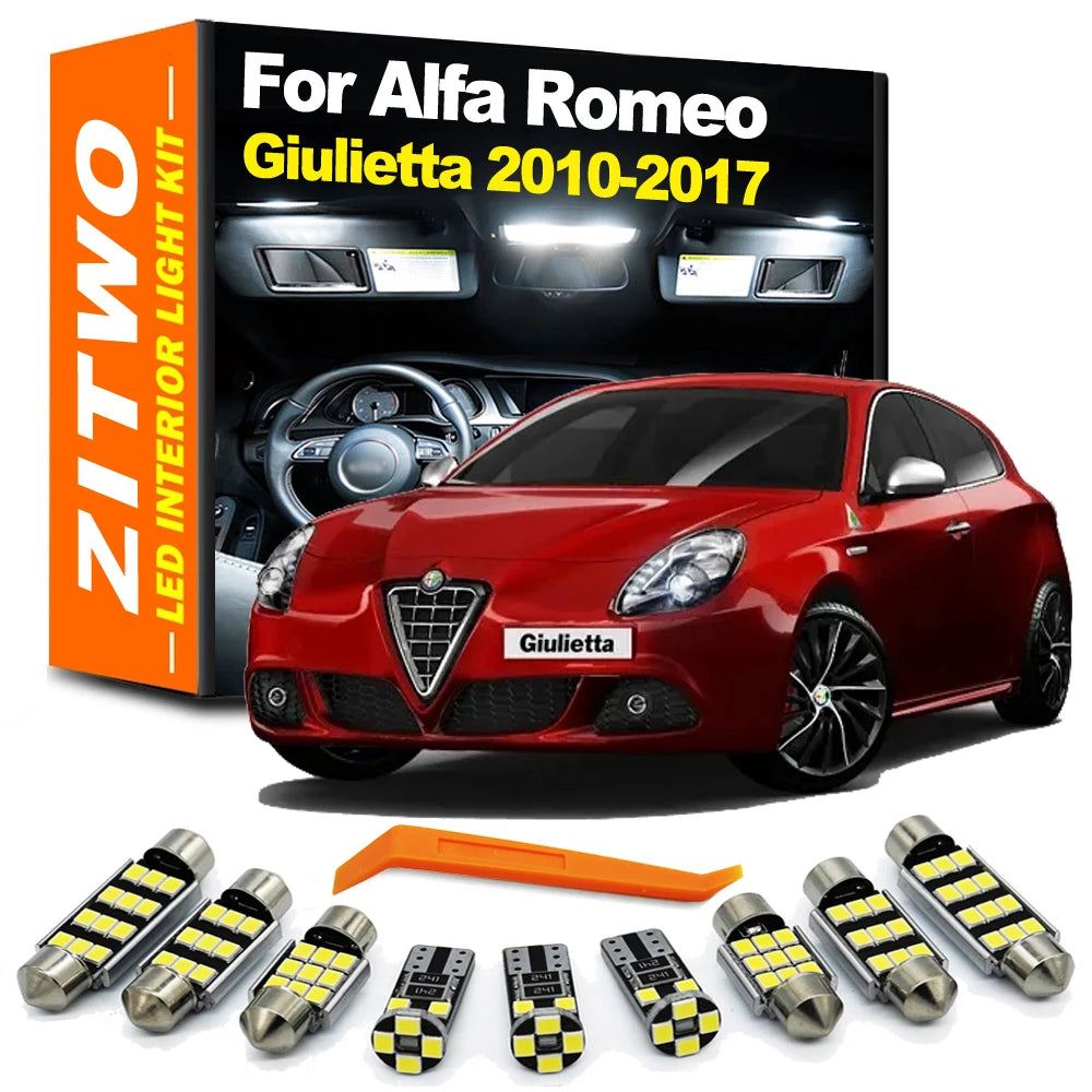 ZITWO 14Pcs Canbus For Alfa Romeo Giulietta 2010 2011 2012 2013 2014 2015 2016 2017 LED Bulb Interior Light Kit Car Accessories