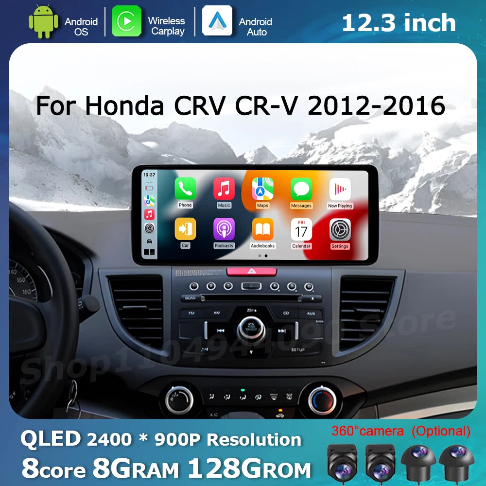 QLED 2400*900P Car Touch Display Screen for Honda CRV CR-V 2012-2016 Multimedia Radio Play