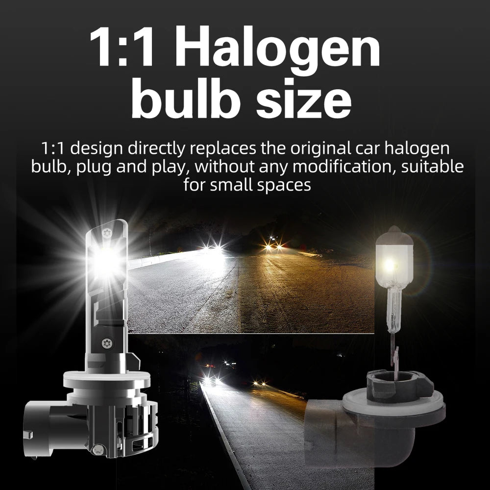 2x H27W2 881 Led Headlight Canbus No Error Car Bulb High Power H27 White Fog Light Diode L