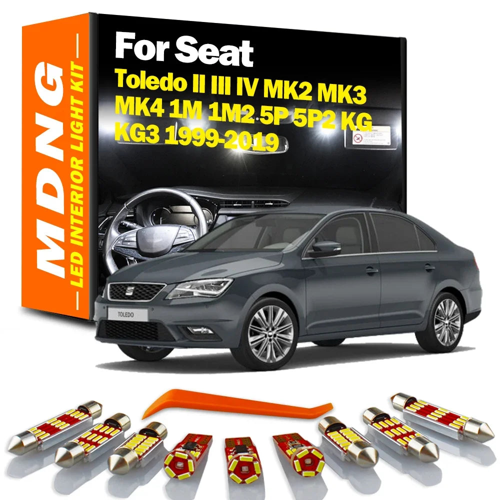 LED Interior Light Kit for Seat Toledo II III IV MK2 MK3 MK4 1M 1M2 5P 5P2 KG KG3 1999-2016 - Canbus Dome Map Door Tr...