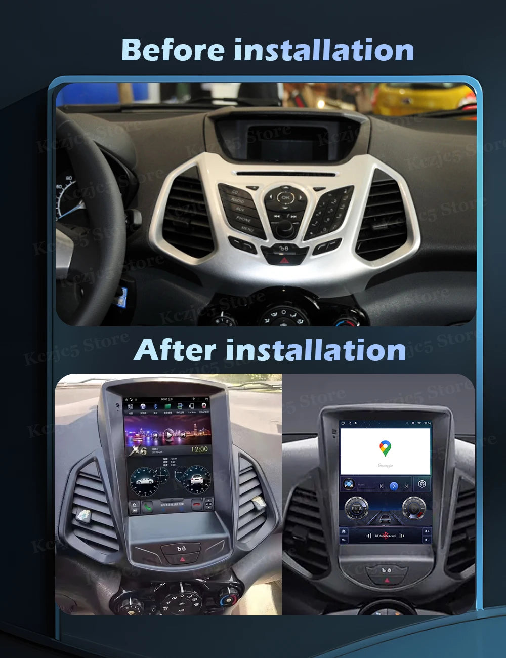 Wireless CarPlay Navigation GPS Android 16 Car Radio Multimedia Player For Ford EcoSport 2