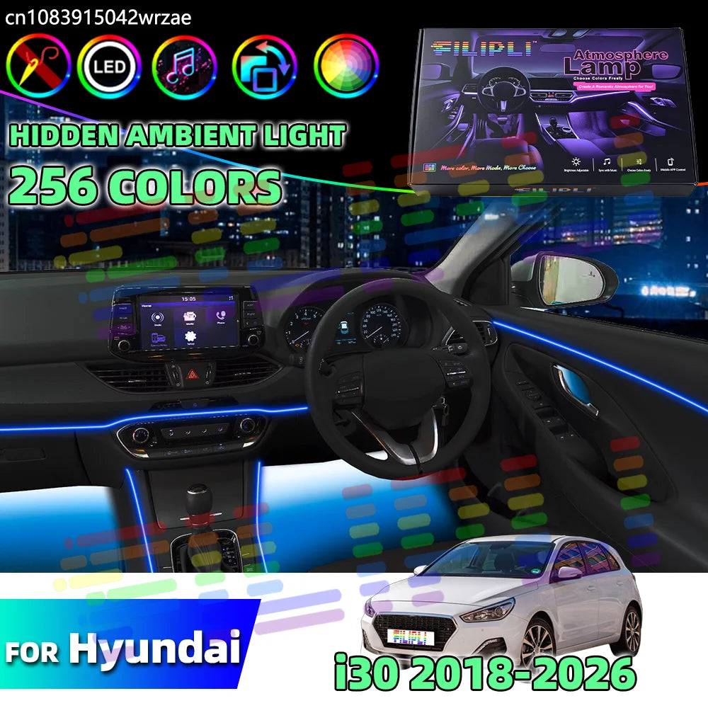 64 RGB - Ambient Light - for Hyundai 2018-2026 - App Control - Car Interior Lighting | AUTOKITSHOP