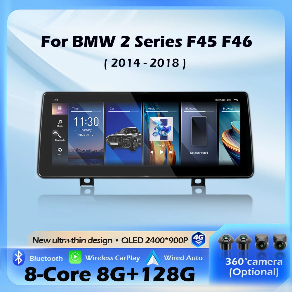 Android Auto For BMW 2 Series F45 F46 2014 - 2018 NBT EVO System Carplay Multimedia Displa
