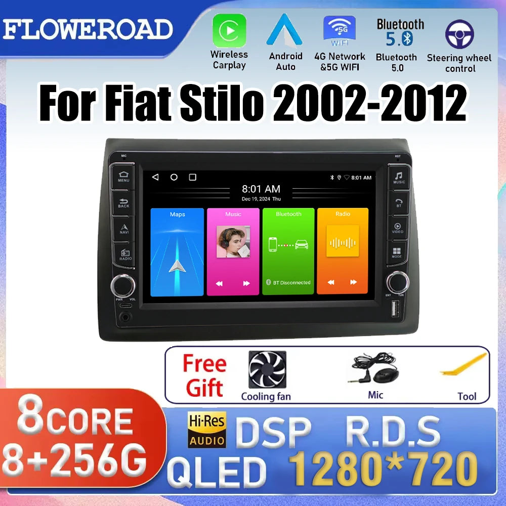 10 Inch Button Radio Android 15 For Fiat Stilo 2002-2012 Car radio Navigation Multimedia P | AUTOKITSHOP