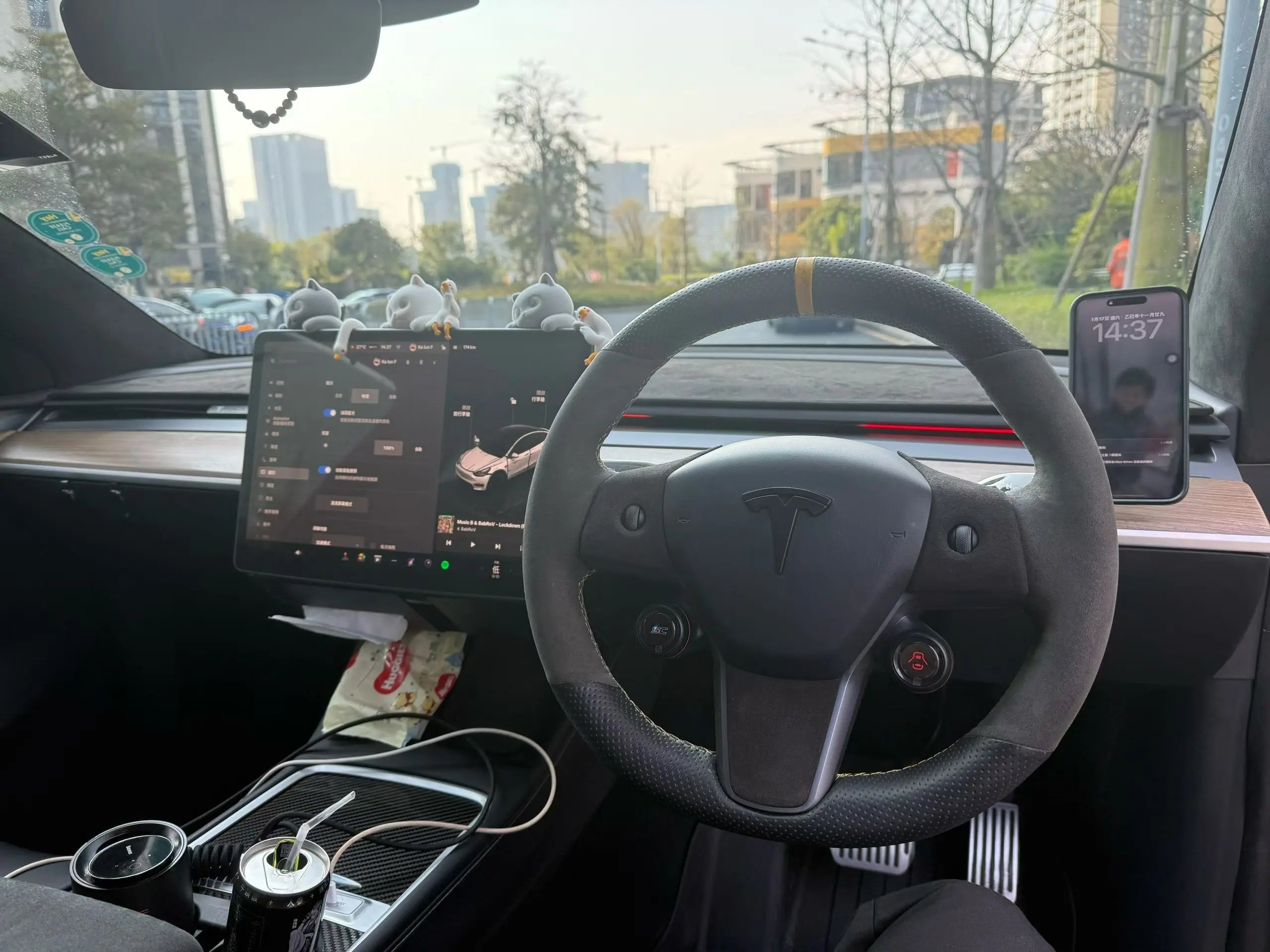 3-in-1 Multi-Functional Steering Wheel Buttons for Tesla Model Y Model 3 Refreshed Version - Digital Dashboard Control