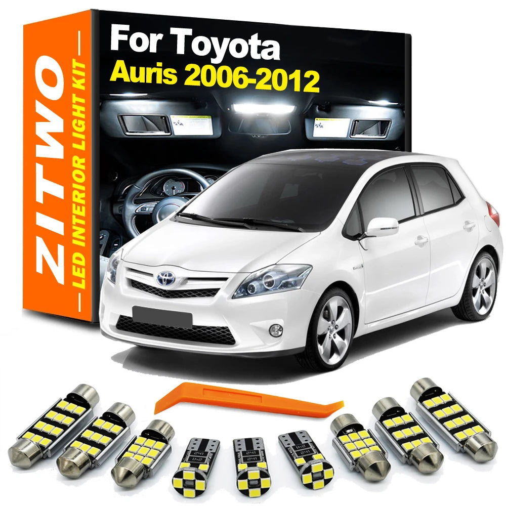 ZITWO 11Pcs Canbus LED Bulb Interior Dome Map Light Kit For Toyota Auris 2006 2007 2008 2009 2010 2011 2012 License Plate Lamp