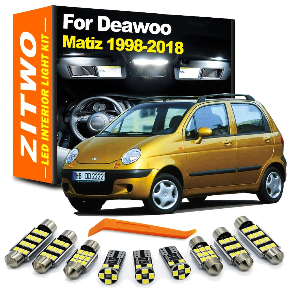 ZITWO LED Interior Light Kit For Daewoo Matiz 1998- 2013 2014 2015 2016 2017 2018 Dome Map Reading Trunk Bulb Accessories
