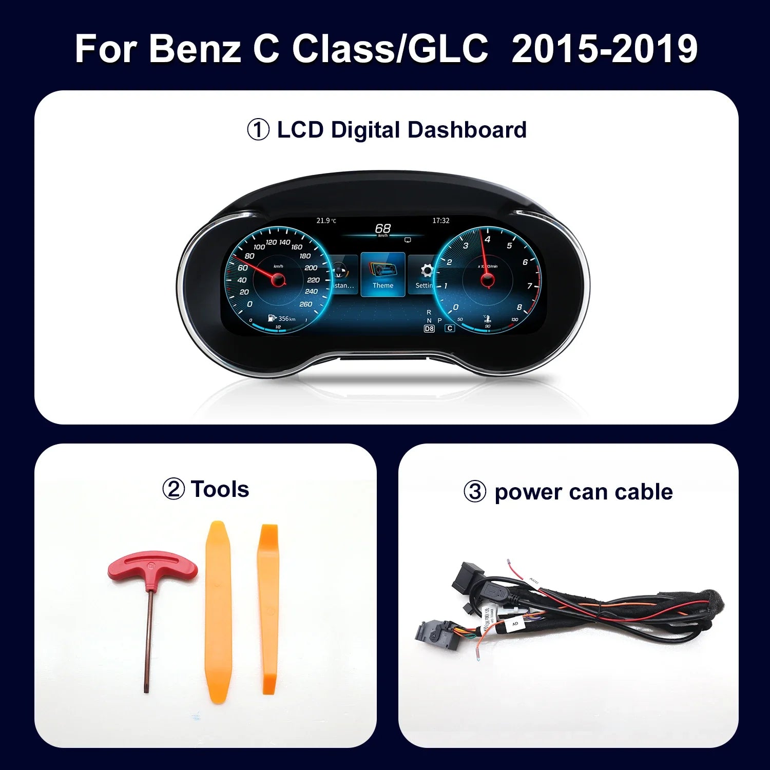 LED Interior Light Kit for Mercedes W253 W205 GLC 2015-2019 - Canbus Error-Free Interior Bulbs | AUTOKITSHOP