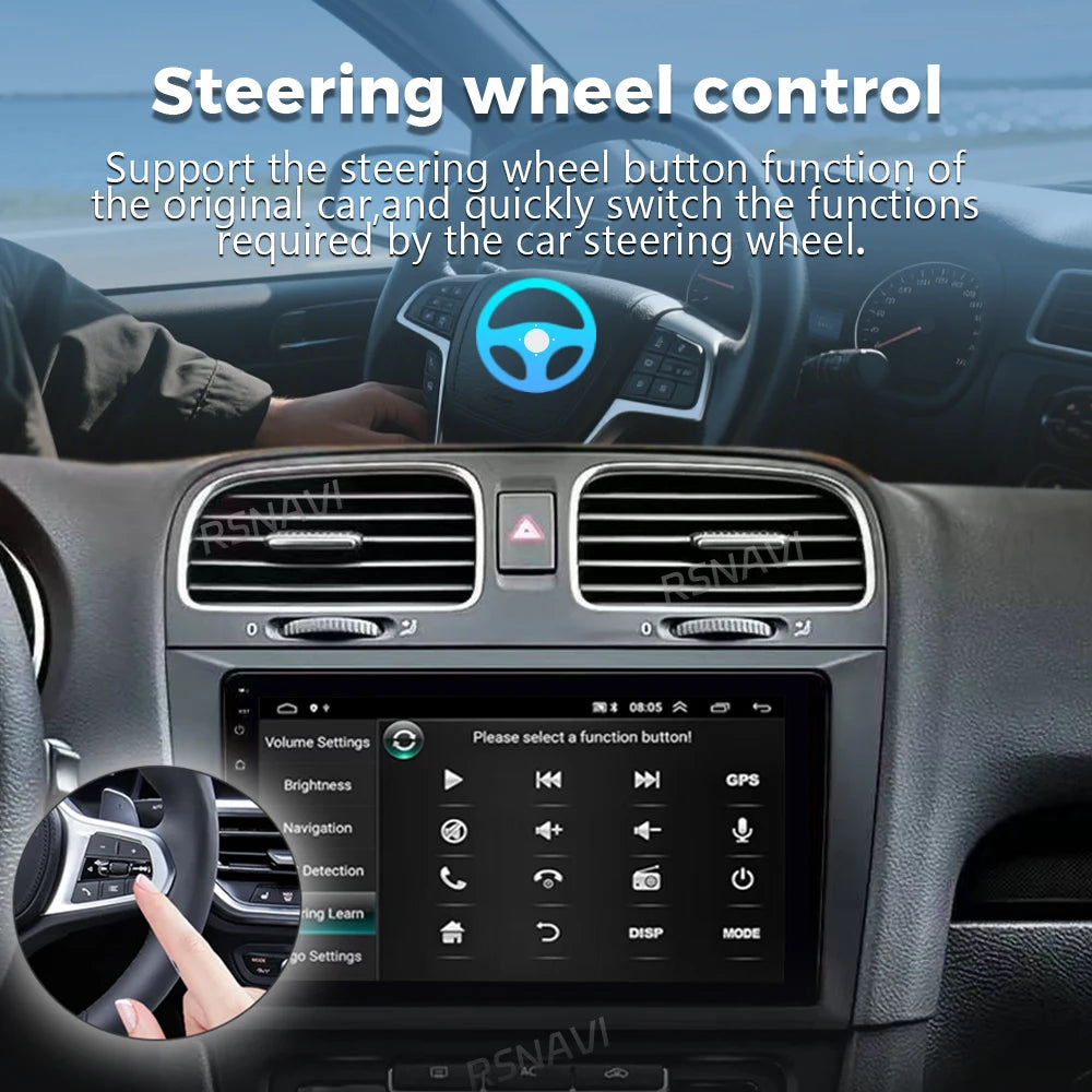 Android 16 For Volkswagen VW Golf 6 MK6 GTI R 2008 - 2012 2K QLED Stereo Car Radio Multime