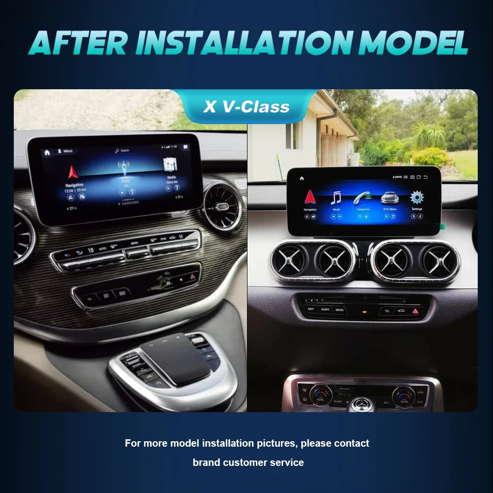 Auto Android 14 Car Screen Player For Mercedes Benz X V Class W446 W447 2015-2018 Wireless