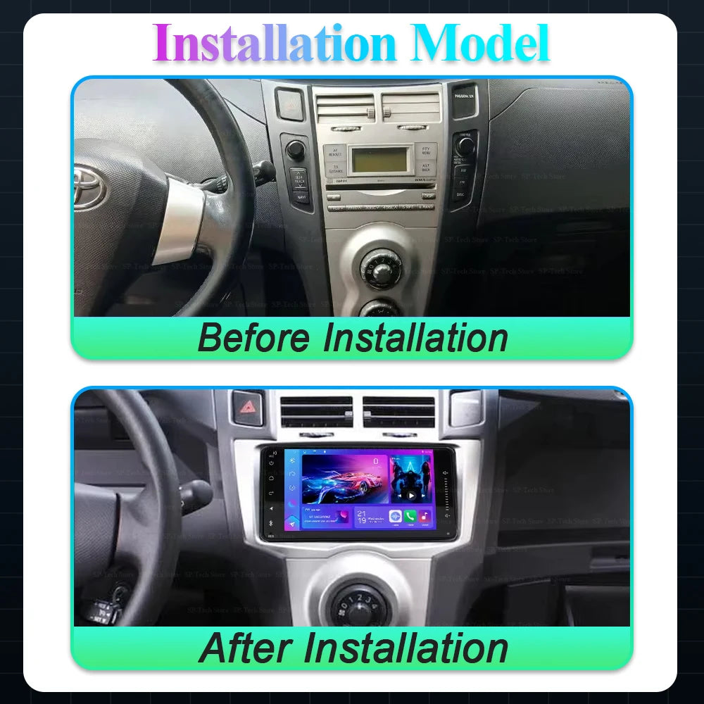 Android 16 For Toyota Yaris 2005 2006 2007 2008 2009 2010 2011 Car Radio Carplay Android A | AUTOKITSHOP