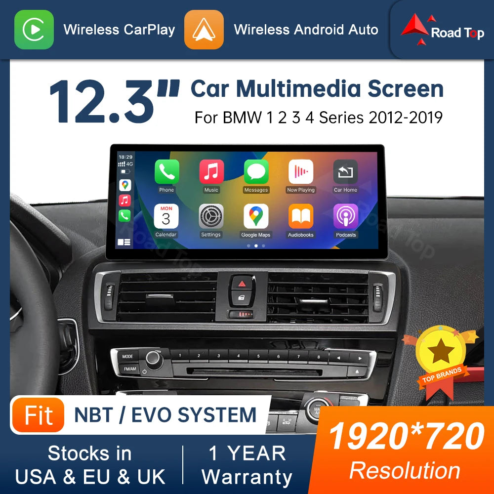 CN Touch Smart Screen For BMW NBT EVO F20/F21/F30/F31/F32/F33/F34/F36 Wireless CarPlay And | AUTOKITSHOP