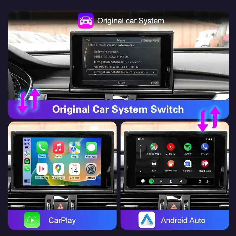 Wireless CarPlay Android Auto Interface for Audi A6 A7 S6 S7 2010-2018, with Mirror Link A