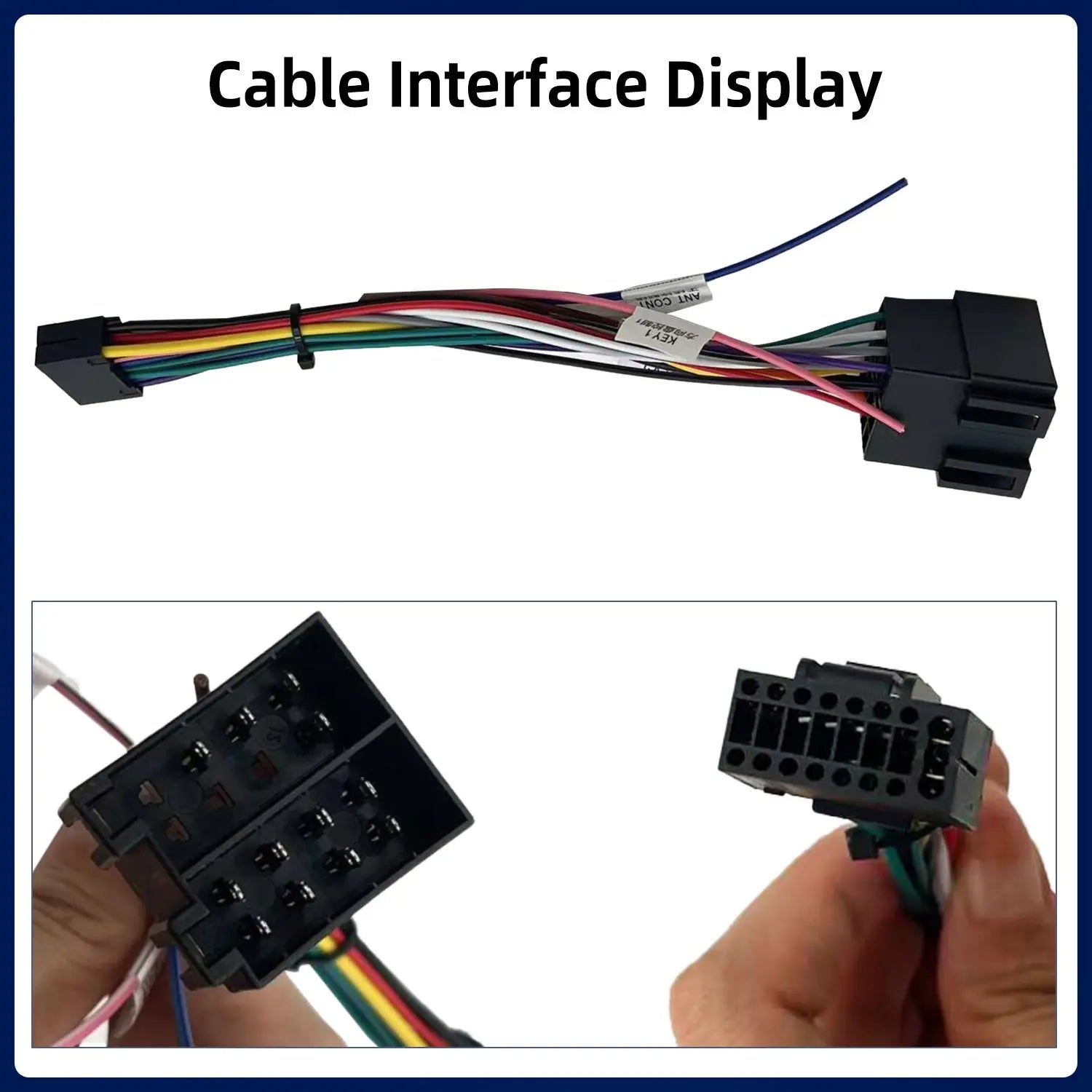 Car Android Head Unit Universal 16 Pin To ISO Power Cable Adapter Wiring Harness Kits Acce