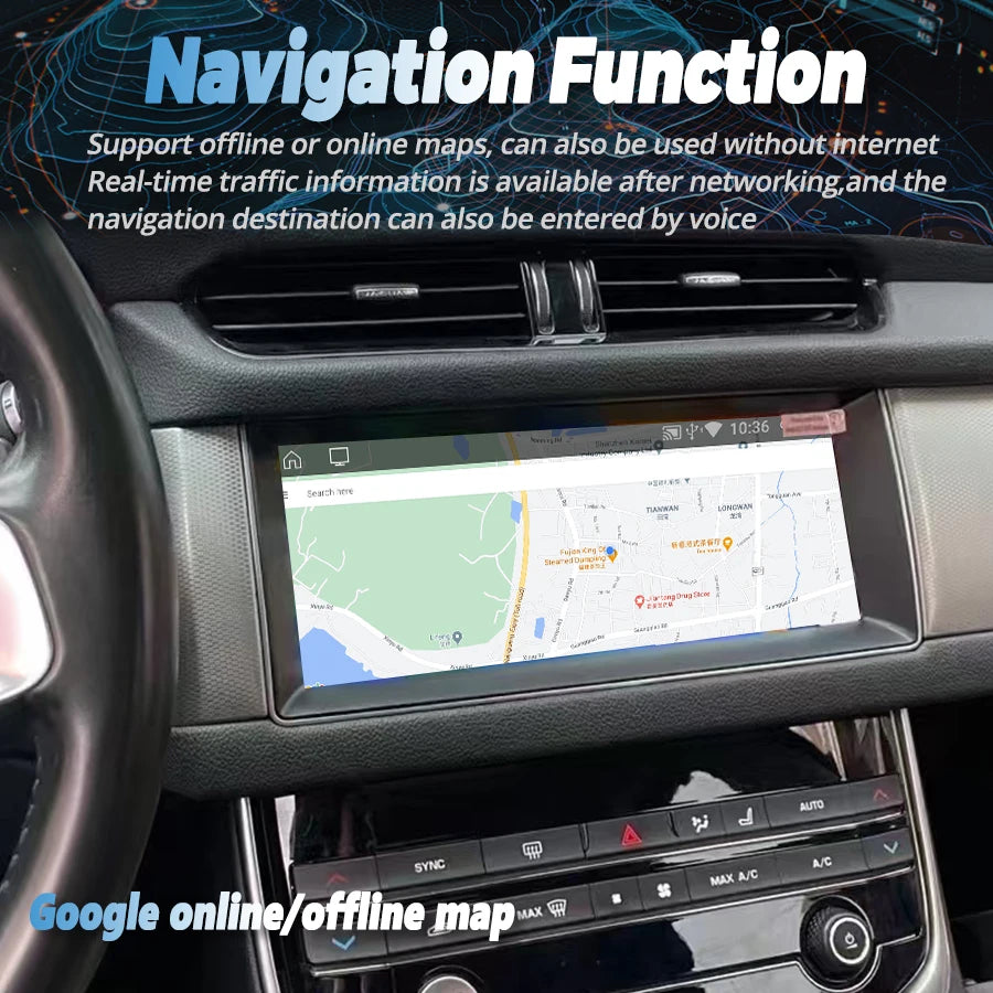 10.25" QLED Touch Screen Android Car Stereo GPS Navigation CarPlay Multimedia Video Player