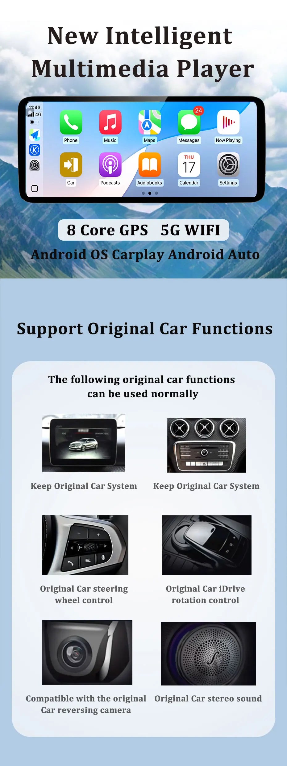 for Hyundai Santa Fe 2 2006 - 2012 Android 15 Car Video Multimedia Radio Player Carplay St | AUTOKITSHOP