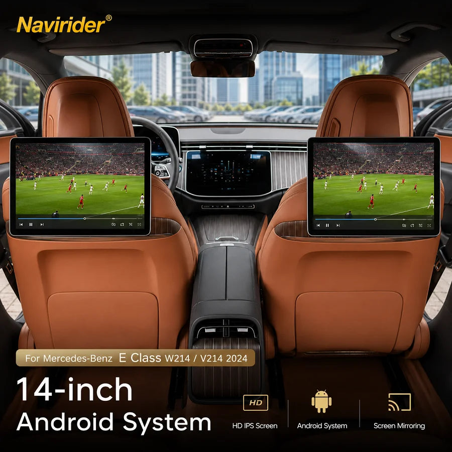 N 14" Android Headrest Monitor For Mercedes Benz E Class W214 V214 2024 CarPlay 4G Touch S | AUTOKITSHOP