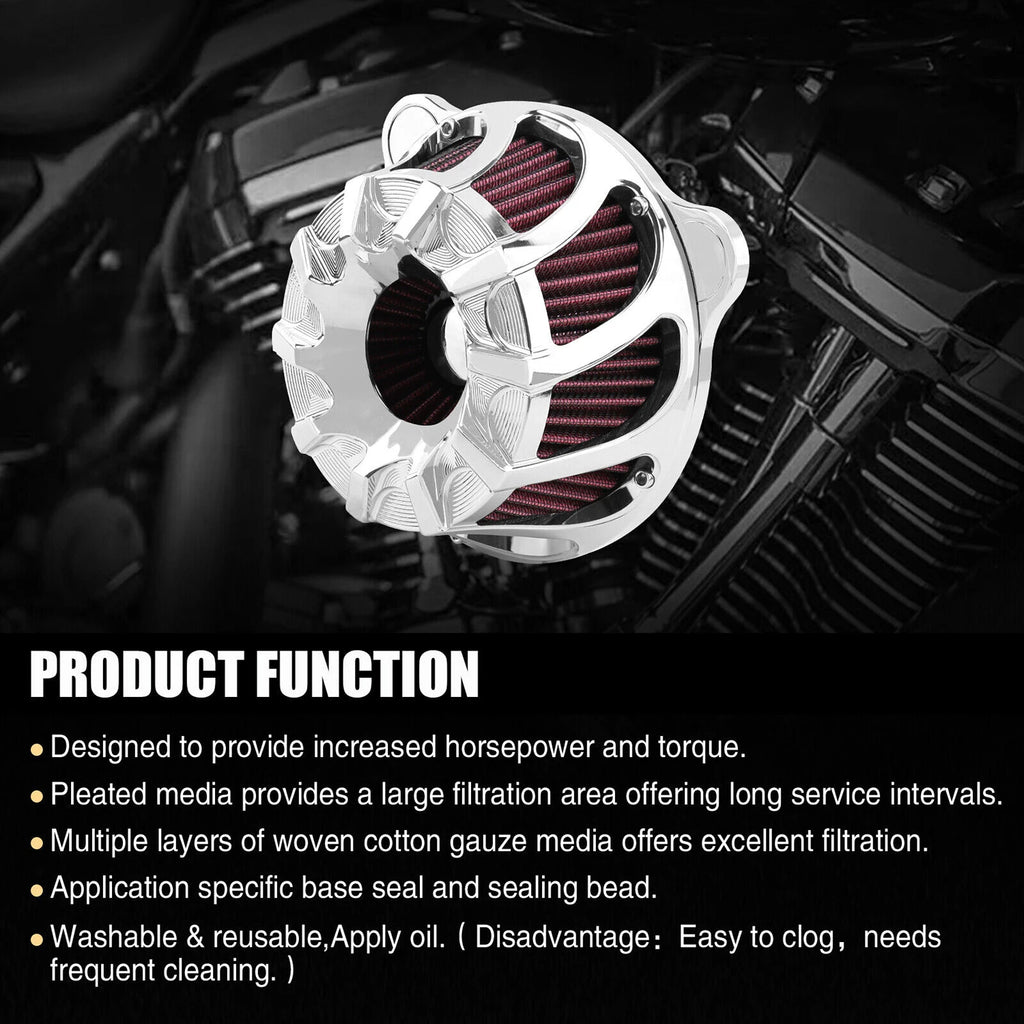 Chrome Air Cleaner Intake Filter MP09-009-0009CR For Harley Dyna FXR Touring Road Glide Ki
