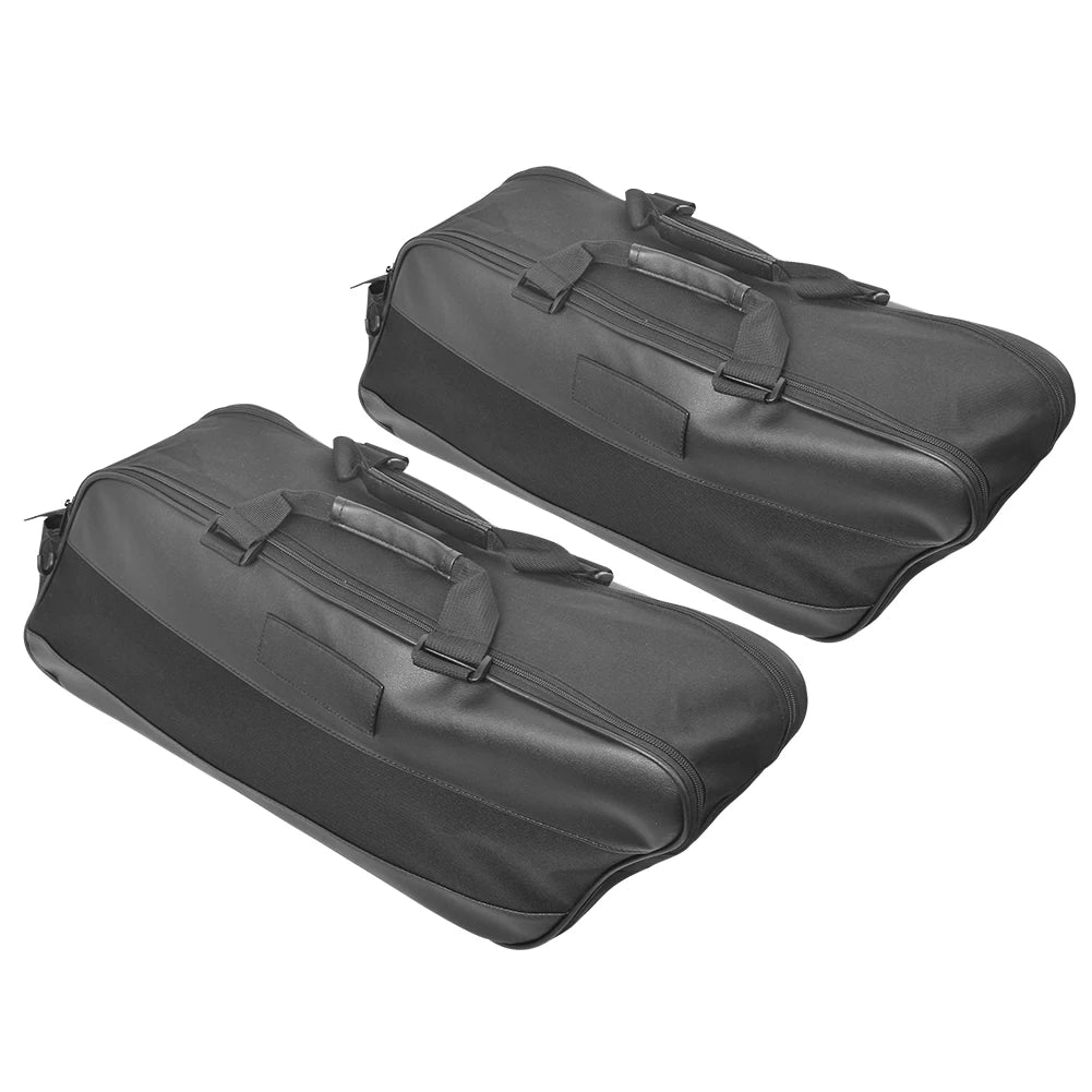 Motorcycle Black Saddle Bag Luggage Rack Liner Saddlebag For Harley Touring Road King Electra St - Automotive LED Light