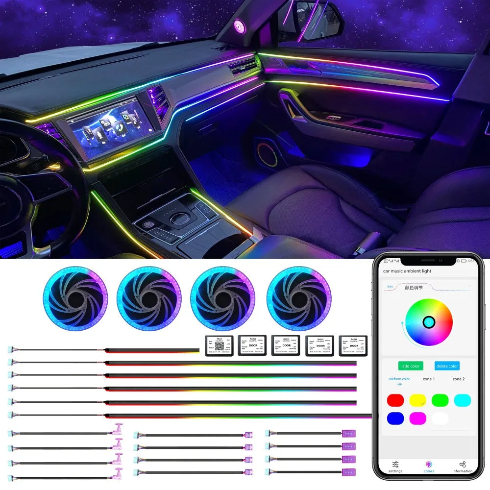 RGB - Ambient Light - App Control - Car Interior Lighting