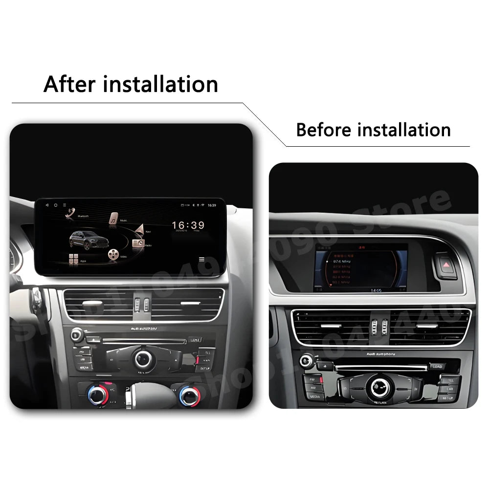 QLED 2400*900P Android 14 for Audi A4 B8 A5 2009 - 2016 Car Radio Multimedia Touch Display