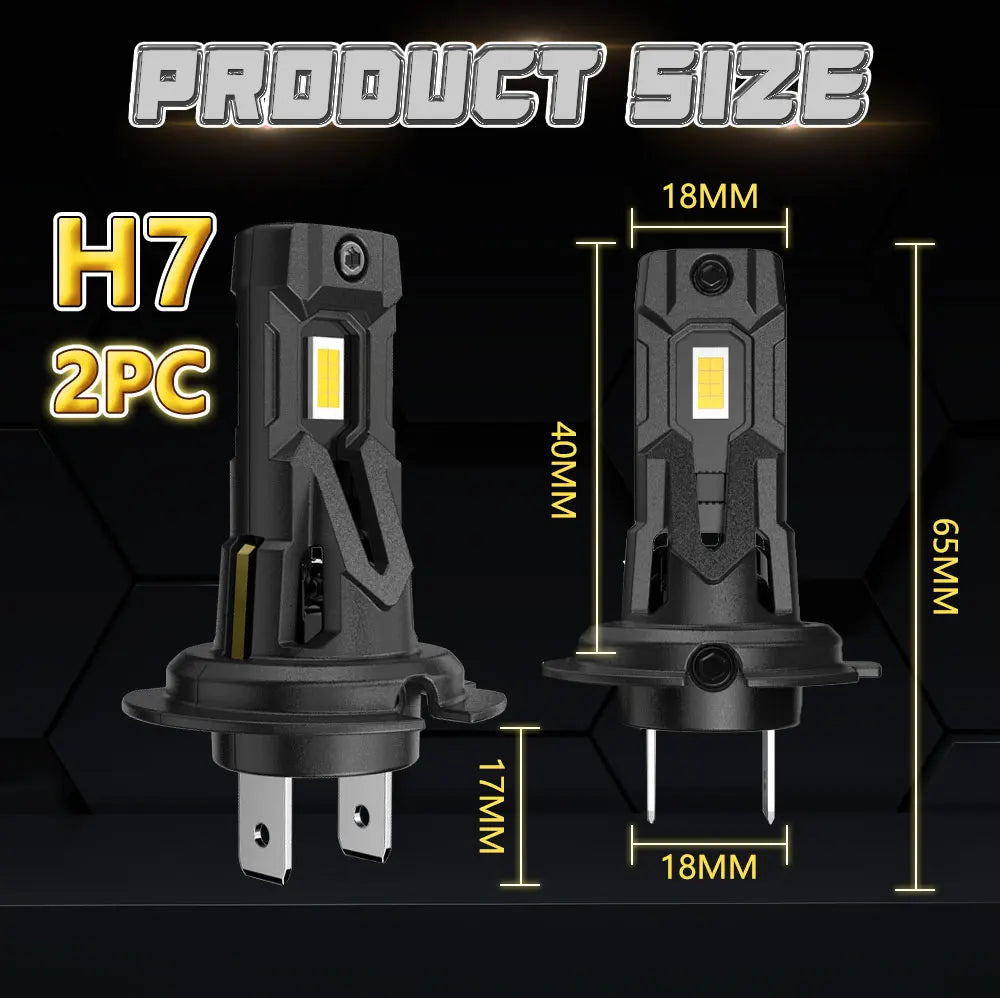 H7 LED CANBUS Car Headlight Bulbs Wireless Plug And Play 500000LM Super Bright Turbo Wirel