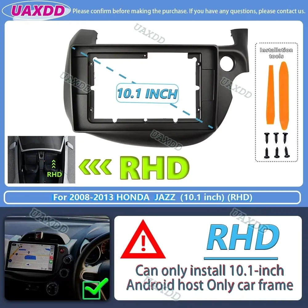 FOR 2008-2013 HONDA FIT JAZZ 10.1NCH RHD 2 Din Car Android frame panel Center cable harnes