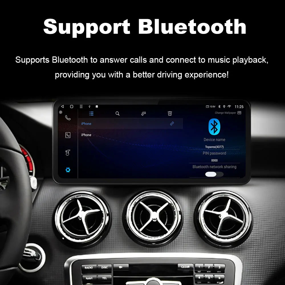 Car Radio Multimedia Stereo Player Navigation GPS Android 14 CarPlay for Benz C W204 2011-
