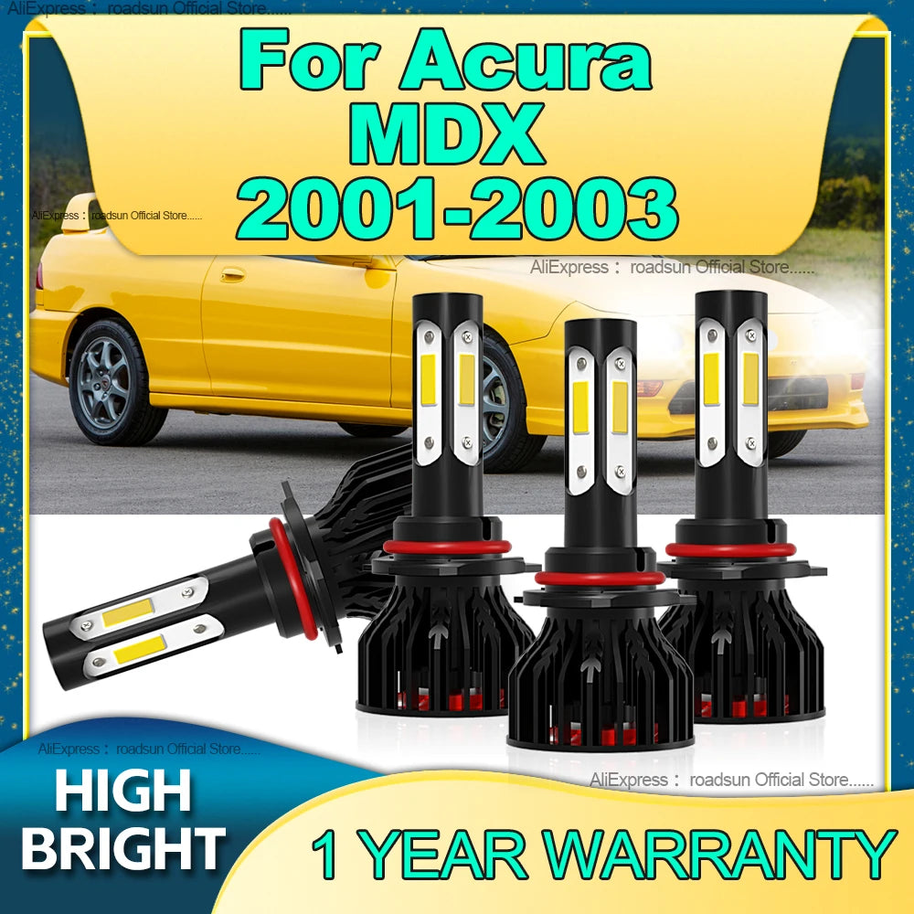 2/4Pcs Powerful 180W Headlight 4Side Chip Car Bulb Canbus HB3 HB4 LED Lamp with Fan For Ac