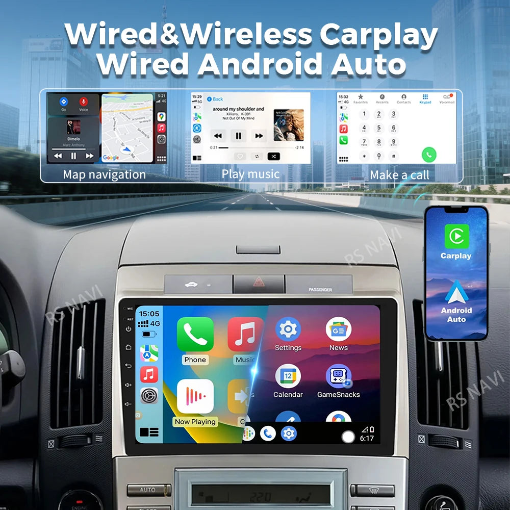 Android 16 For Toyota Corolla Verso AR10 2004-2009 2K QLED Android Car Radio Multimedia Vi