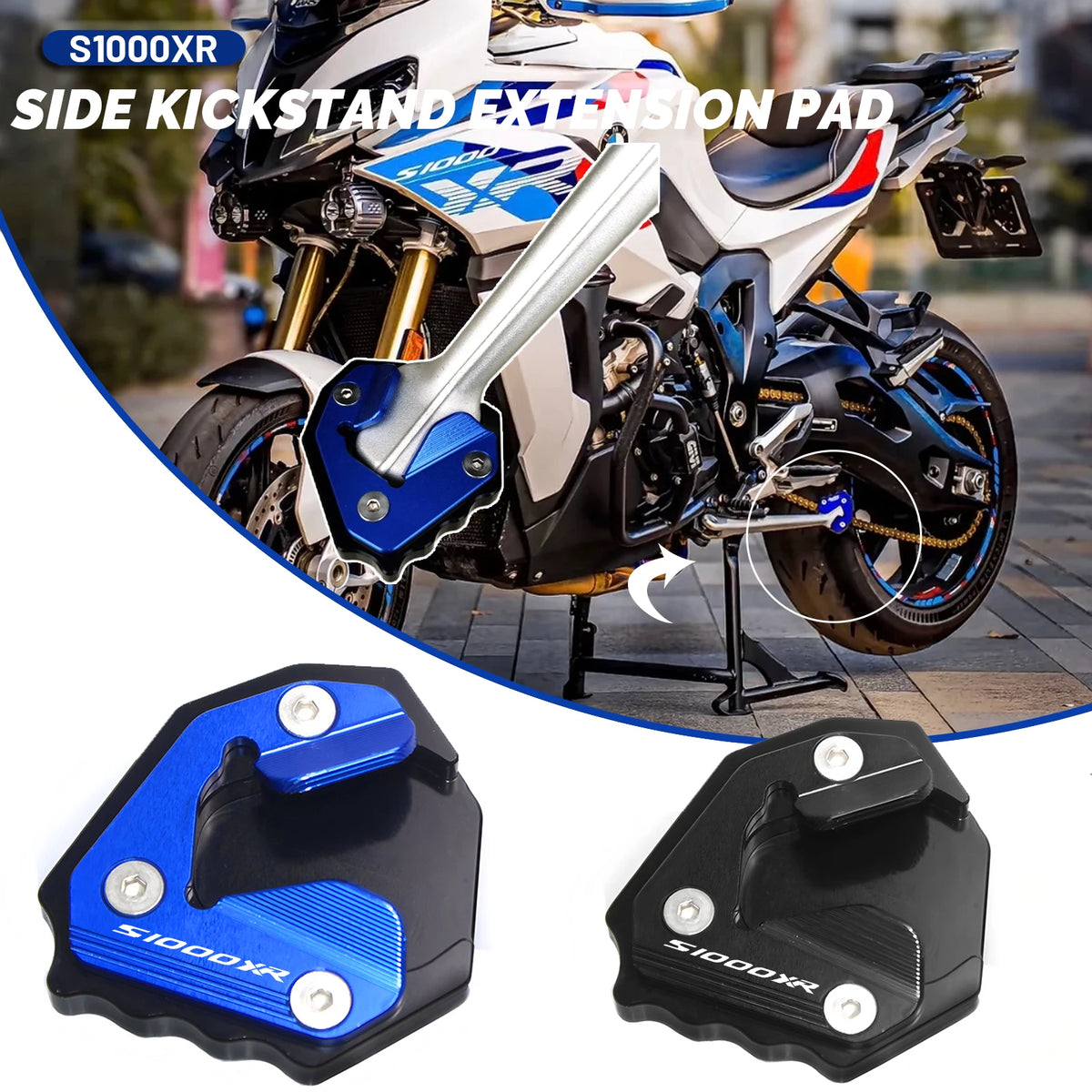 Motorcycle Kickstand S 1000 XR Foot Side Stand Enlarge Extension Plate For BMW S1000XR S 1000XR  - Automotive LED Light